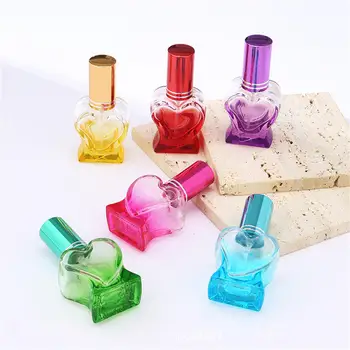 10 МЛ Флакон-спрей за парфюм Love Color Стъклена за Еднократна употреба Празен Захранващи Преносими Пътни Парфюмни етерични масла, Козметични Контейнер
