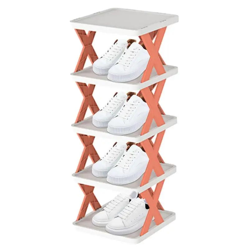 5 нива, Штабелируемый органайзер за обувки Гъвкава и компактна Вертикална стойка за съхранение на обувки Лесно монтируемый шкаф-стелаж за обувки Пластмасов Изображение 0