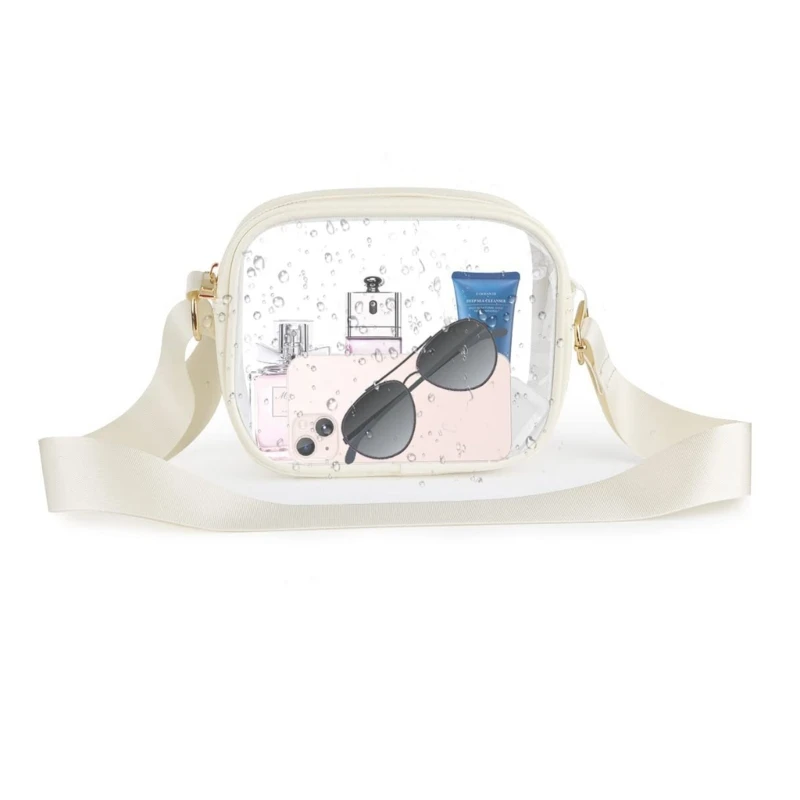 Прозрачни водоустойчива чанта през рамо за летни пътувания унисекс, плажен комплект портфейл за монети Изображение 2