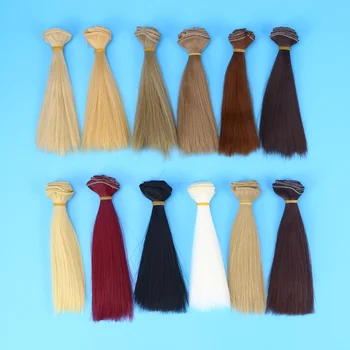 12шт Топлоустойчива права коса с ръчно изработени, перуки за изграждане на уточных коса - 100x15 см