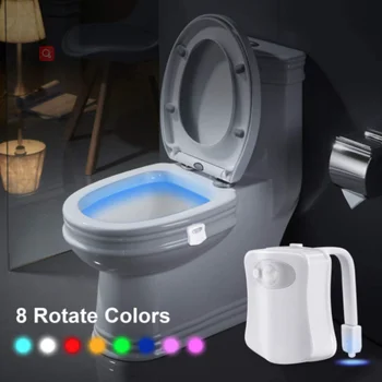 16 Цвята, Led седалка за тоалетната чиния, Сензор за движение на човек, Автоматична лампа, Чувствителна Към движение, Активируемая Ночником, Аксесоари за баня