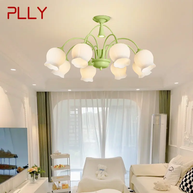 Ярко зелено Окачен тавана лампа LED Креативен дизайн Ароматерапевтической свещи Подвесная полилей за дома, спални Изображение 0