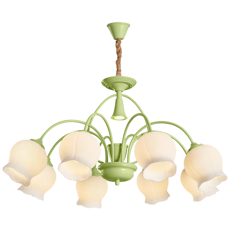 Ярко зелено Окачен тавана лампа LED Креативен дизайн Ароматерапевтической свещи Подвесная полилей за дома, спални Изображение 4
