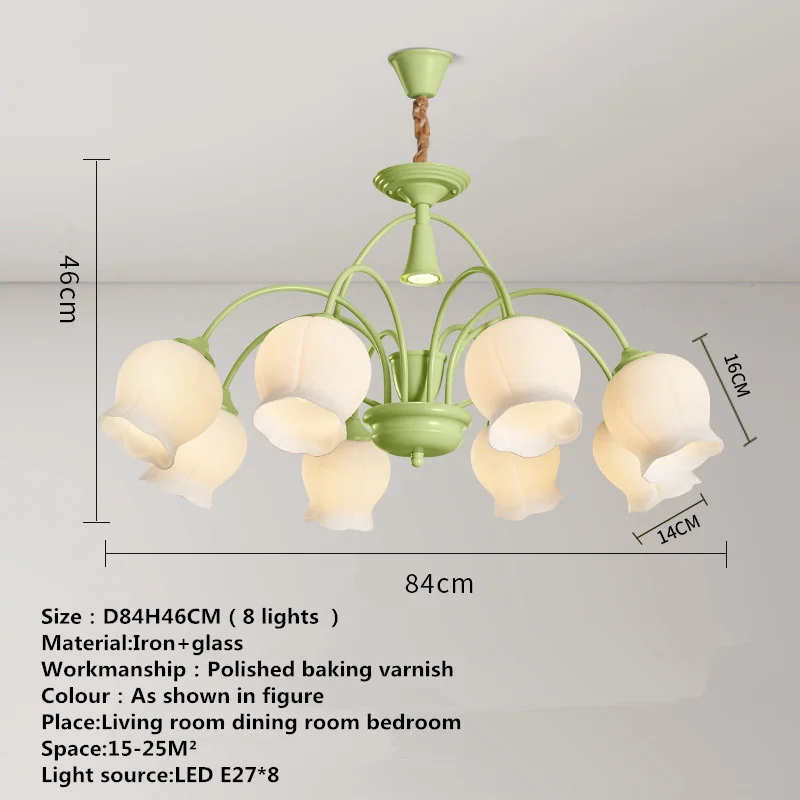 Ярко зелено Окачен тавана лампа LED Креативен дизайн Ароматерапевтической свещи Подвесная полилей за дома, спални Изображение 5