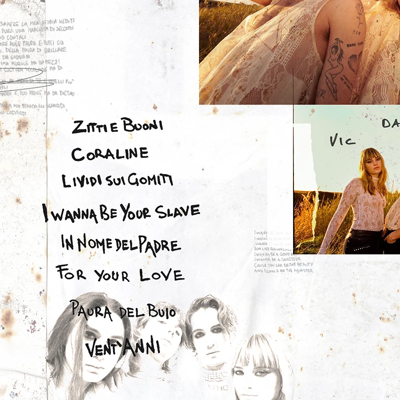 Плакат на група Maneskin, живопис върху платно Zitti e Buoni, Teatro d ' Ира, Vol. I Музикални албуми, плакати и щампи, стенни рисунки, декорация Изображение 5
