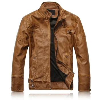 2023 Нова мъжки есенно-зимни модни кожено яке с утолщением, мотоциклетное палто