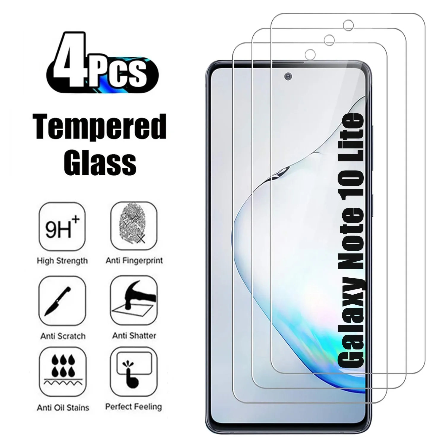 Защитно стъкло за Samsung Galaxy Note 10Lite, 4шт, закалено стъкло Изображение 0