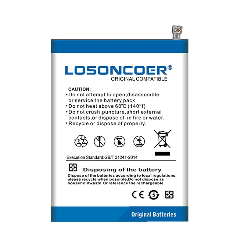 Батерия LOSONCOER 4600 mah HE314 за батерии на смартфони на SHARP AQUOS Z2 A1 FS8002 безплатни инструменти Изображение 2