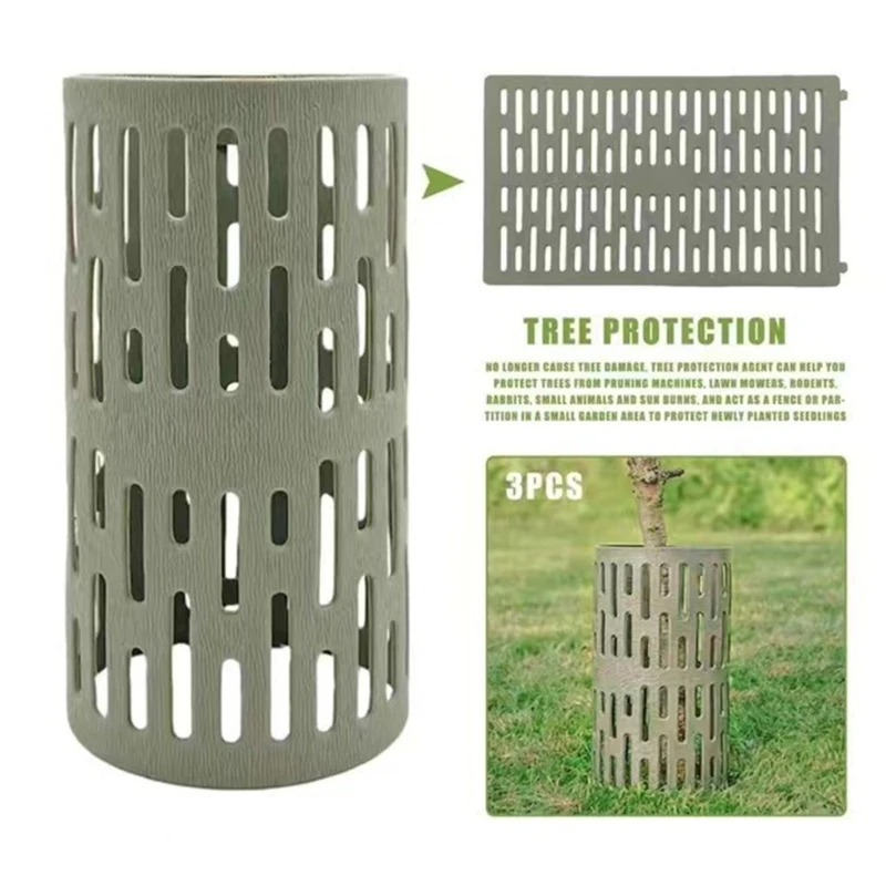 6/10 опаковки Регулируема защита от земната кора, Лека Защита на дънера на дървото, Защита на дърво Изображение 4