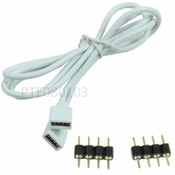 4-ПИНОВ конектор за RGB LED Удължител на кабела на тел + 4-контактни съединители 1 M 2 M 5 M за led лента SMD 3528 smd 5050 RGB