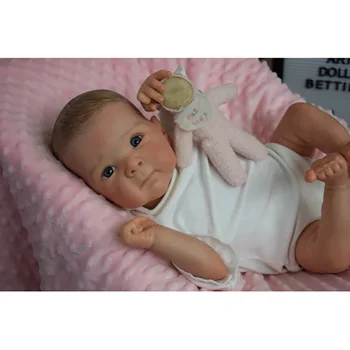 45 СМ Новородено Момиче Кукла Меко Хубавото Тяло Бети е Буден Реалистична 3D Кожа с Видими Венами Благородна Кукла Ръчно изработени
