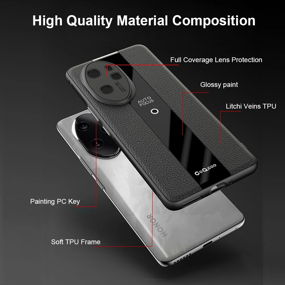Honor100 Луксозен силиконов калъф за телефон от въглеродни влакна за Huawei Honor 100 Pro с ультратонкой противоплъзгаща защита на Корпуса Изображение 4