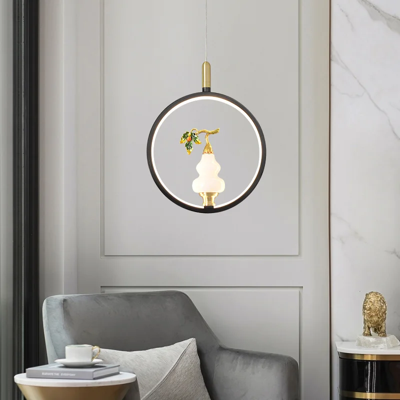 Съвременен Творчески Окачен лампа във формата на Нефритовой Тиква във формата на Вази за спални за домашен кабинет Изображение 3