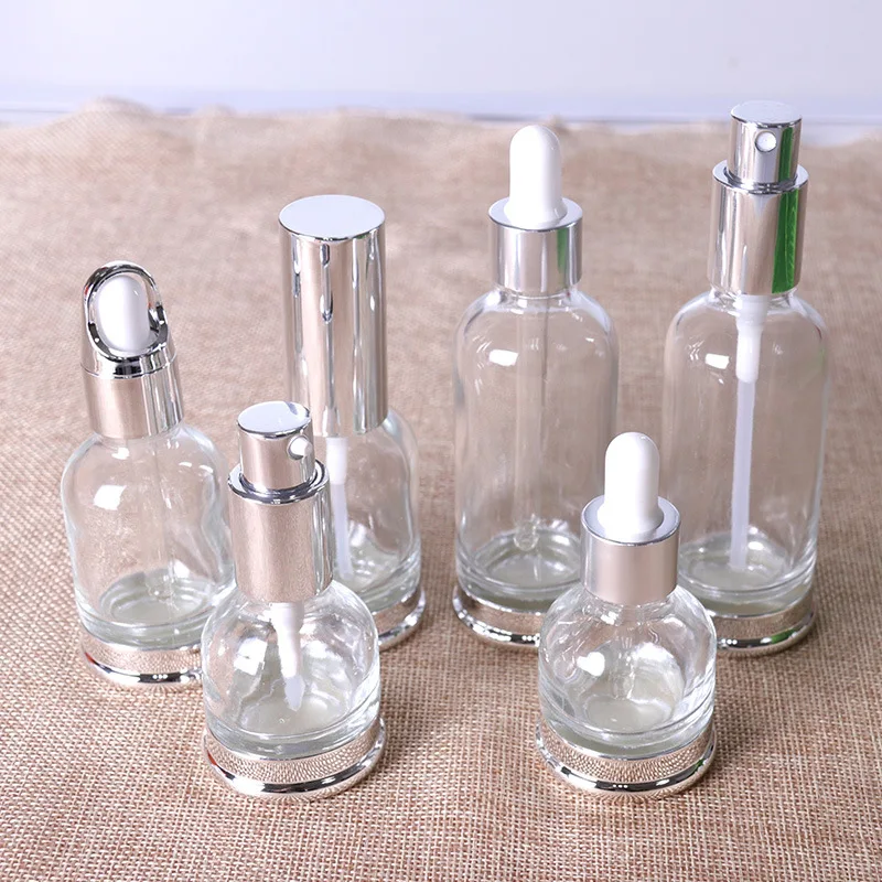 Празни флакони от етерични масла за многократна употреба Флакон-спрей за парфюми Контейнери за лосион за грижа за кожата Малката Висококачествена стъклена бутилка-помпа Изображение 1