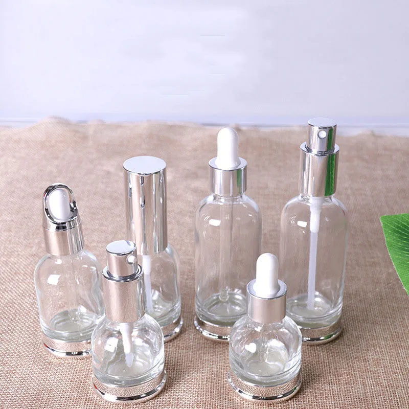 Празни флакони от етерични масла за многократна употреба Флакон-спрей за парфюми Контейнери за лосион за грижа за кожата Малката Висококачествена стъклена бутилка-помпа Изображение 2