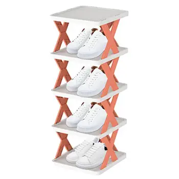 5 нива, Штабелируемый органайзер за обувки Гъвкава и компактна Вертикална стойка за съхранение на обувки Лесно монтируемый шкаф-стелаж за обувки Пластмасов
