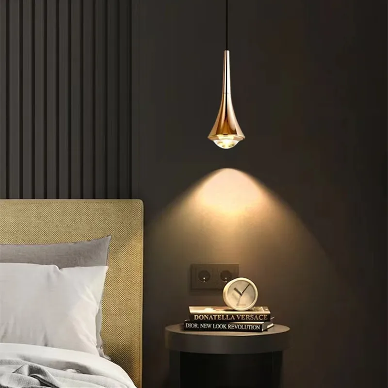 Скандинавски led окачен лампа Творчески Окачен лампа от алуминий COB Модерен прост лампа за спални, прикроватной нощни шкафчета, бар, хол, всекидневна Изображение 2
