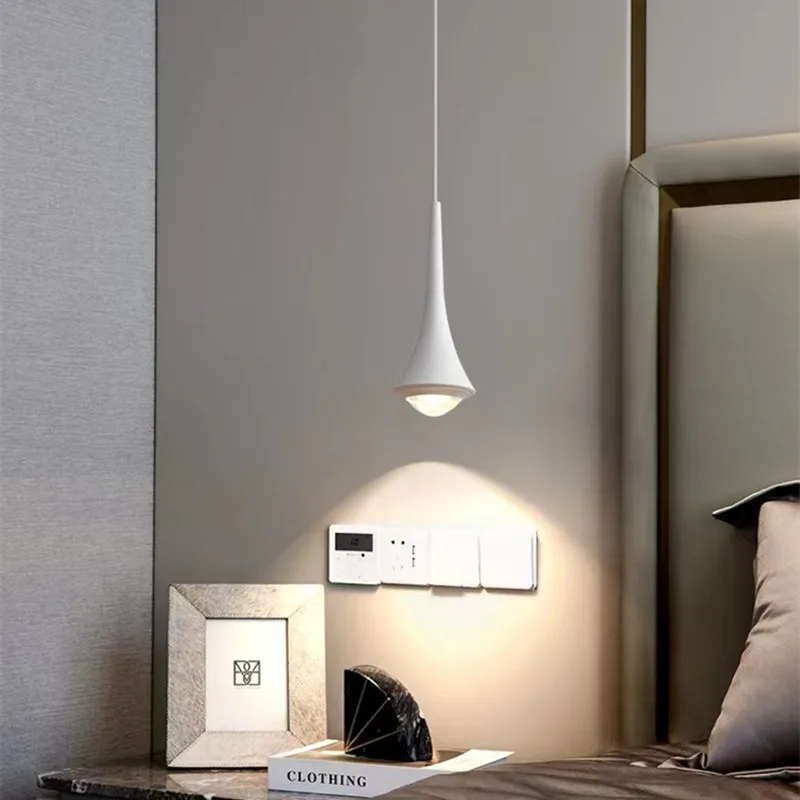 Скандинавски led окачен лампа Творчески Окачен лампа от алуминий COB Модерен прост лампа за спални, прикроватной нощни шкафчета, бар, хол, всекидневна Изображение 3