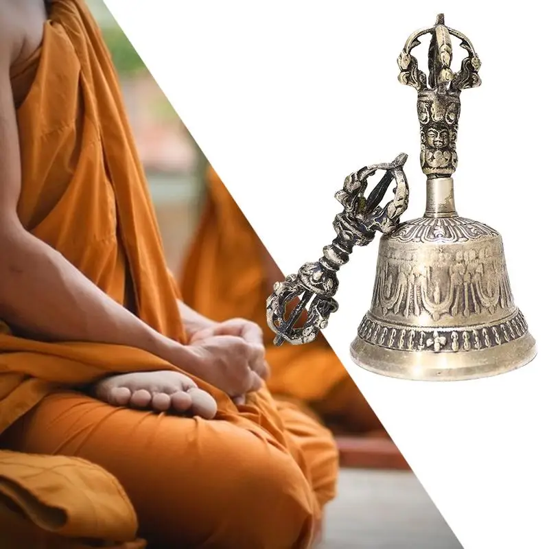 Тибетски будистки Камбанка за медитация, Камбаната за молитва, Звънци за медитация и молитви, Определени Dorje За декорация на дома Изображение 3
