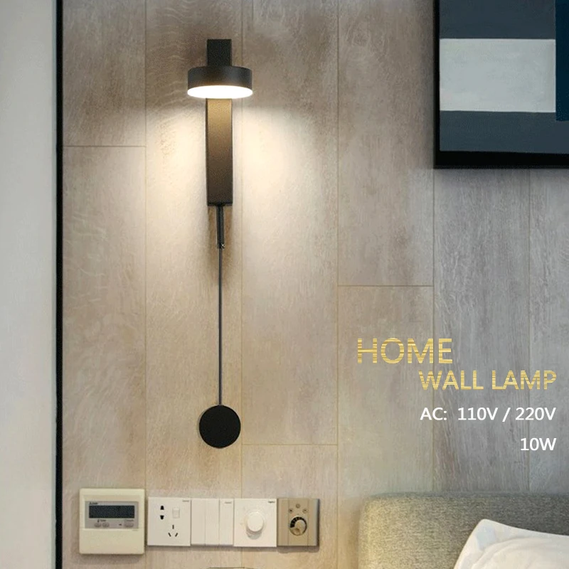 Модерен led стенен тела с ръчно включване AC110V 220V, вътрешна декоративна лампа за дневна, прикроватной нощни шкафчета за спалня, монтиран на стената лампа, с регулируема яркост Изображение 0