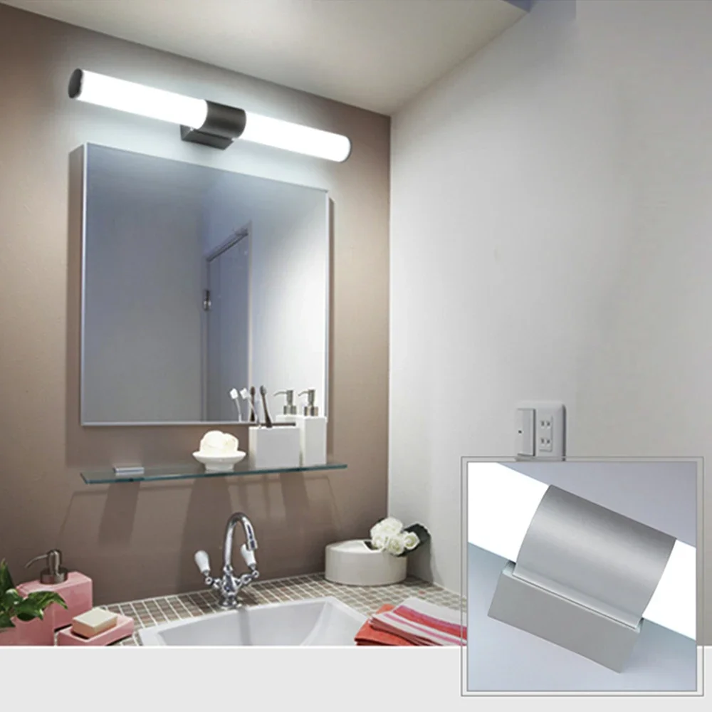 Модерен, семпъл стил вътрешни облицовки 12 W 16 W 22 W Огледален шкаф за баня Огледален шкаф за баня с монтиран на стената лампа Изображение 2