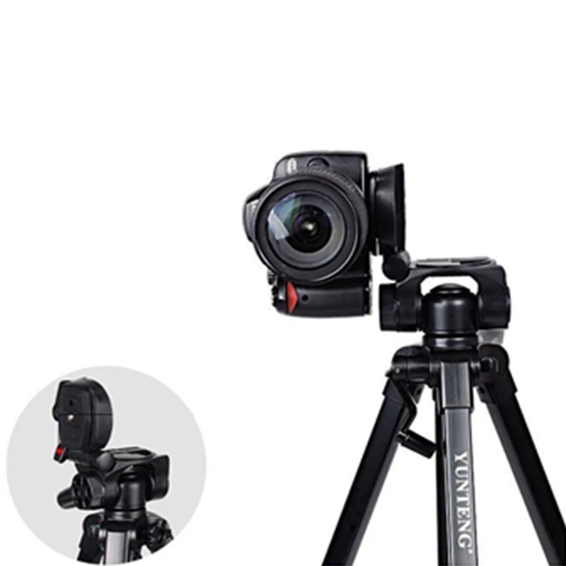 Yunteng 668 Професионален Алуминиев Статив Аксесоари За Камери Поставка с Въртяща се Глава За Цифров Огледално-рефлексен Фотоапарат, Canon, Nikon, Sony SLR Изображение 4