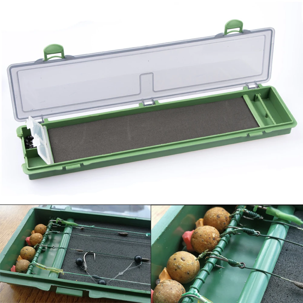 Риболовен кутия за съхранение на риболовни принадлежности на 34.5 х 9 х 2,5 см, зелена пластмаса, устойчив на натиск, 175 г, издръжлив, високо качество на Изображение 1