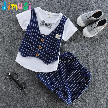 DIMUSI/ Комплекти летни дрехи За малки момчета, детска Тениска с надпис, Панталони, Детски Костюми За красив Мъж, тениска + анцуг, 2 елемента от 4 години, EA001