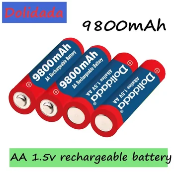 Dolidada 2021 Нова акумулаторна батерия с капацитет 9800 mah AA 1.5 V. Акумулаторна Нова Alcalinas drummey + 1бр 4-элементное зарядно устройство
