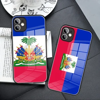 Iphone 15 Ultra Classic Калъф За мобилен Телефон с флага на Хаити От Закалено Стъкло ЗА iPhone 14 13 11 12 8 Pro 7 Plus X 13 Pro MAX XR XS MINI Седалките