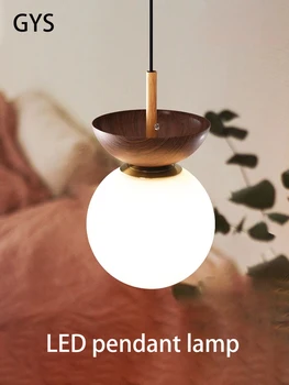 Led подвесная лампа край леглото в спалнята в японски стил, Малък полилей, лесен модерна дървена лампа за ресторанта на хотела с настаняване в семейство