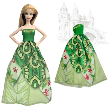 NK Official 1 бр. Кукла принцеса Зелено Благородна вечерна рокля Кралско вечерна рокля за Барби кукли, Аксесоари за дома Принцеса ИГРАЧКА