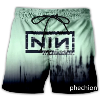 phechion, Нови Модни Мъжки/Дамски Ежедневни Панталони с 3D Принтом Nine Inch Nails Band, Новост, Градинска Дрехи, Мъжки Свободни Спортни Шорти L172