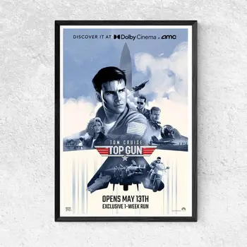 Top Gun Оригиналния филм от 1986 г. с участието на Том Круз, стенни рисунки, плакати, картини върху платно за декориране на всекидневна, домашен декор.