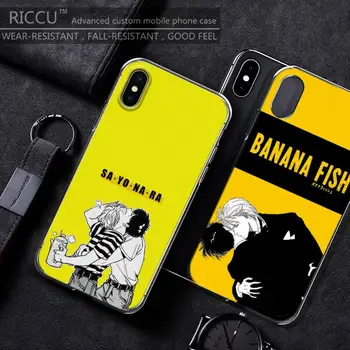Аниме бананова риба калъф за телефон iPhone 11 12 Pro Max X XR XS 7 8 7Plus 8Plus 6S SE Мек силиконов калъф
