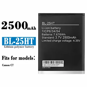 Висок клас батерия за мобилен телефон Tecno Camon C7 BL-25HT, външна батерия за мобилен телефон с капацитет 2500 mah