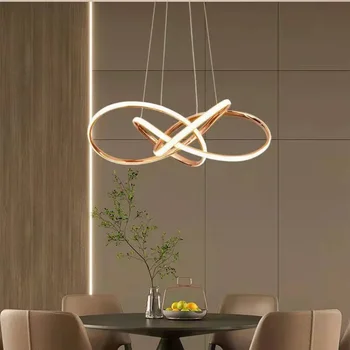 Висящи лампи в скандинавски минимализме, лампа с геометрични линии, проста Модерна Луксозна Полилей за спалня, кухня.