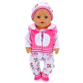 Дрехи за кукли е подходящ, за да има кукли 43-45 см, модерен cartoony сако от костюм, плюшено гащеризон, подарък за момичета
