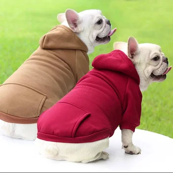 Дрехи за кучета Есен/ зима, топъл пуловер за кучета с качулка, риза, пуловер, hoody, дрехи за малки и средни кучета, дрехи за кученца мопс