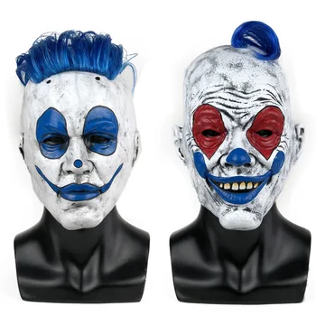 Забавна маска на Жокера, cosplay, възрастен Син Клоун, Латексови маски за цялото лице, каска, Подпори за костюми за Хелоуин