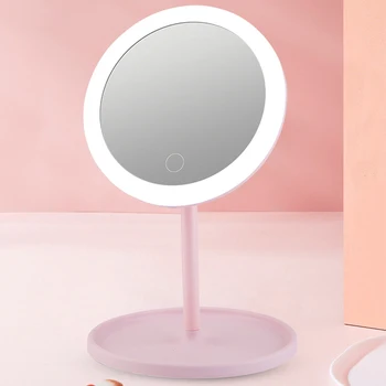 Изживейте своята процедура за красота: led тоалетно огледало с регулируема яркост, въртене и функция памет - Тоалетно огледало с моноблок USB