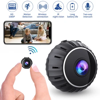 Мини камера Smart WiFi HD Диктофон 1080P Домашна камера за сигурност следи бебето Видеорекордер в помещения за Откриване на движение