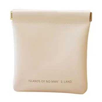 Мини-косметичка от изкуствена кожа с елегантна магнитна закопчалка, преносима женствена чанта за хигиенни тампони, портфейл за монети в подарък