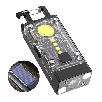 Мини Многофункционален Портативен COB LED Фенерче Ключодържател 800LM USB Акумулаторни Работни Светлини Открит Риболов, Къмпинг Фенер