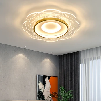 Модерен led тавана лампа Nordic със златен акрил, creative осветление във формата на цвете за спалнята, хола, домашен интериор, тавана лампа