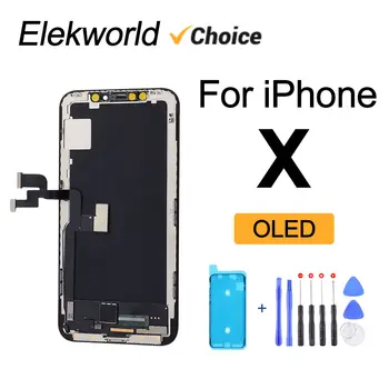 Най-добрият избор Elekworld Твърд OLED-дисплей за iPhone X с LCD дисплей 3D Touch в събирането Без смяна на мъртви пиксели