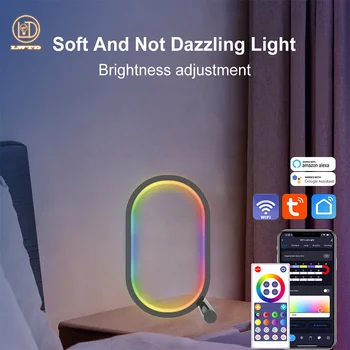 Настолни лампи RGB LED, интелигентен Wi-Fi, магически цветен лампа за работния плот, лампа за спалня, хол, детска настолна цветна подсветка