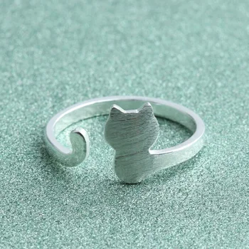 Нов пръстен за аксесоари сребрист цвят, Корейската мода, аксесоари за котки, пръстени, Бижута, Не выцветающее Пръстен на Едро