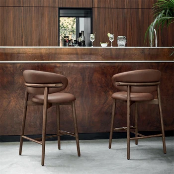 Реколта бар столове за прием на гости, скандинавските Ергономични дизайнерски бар столове от средата на века, Релаксиращи Луксозни Столове за бар, Мебели за дома