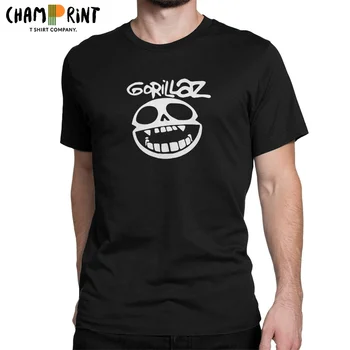 Реколта тениска Gorillaz Rock Band за мъже, памучни тениски с кръгло деколте, ризи с къси ръкави в стил аниме, Манга, оригинални капаци